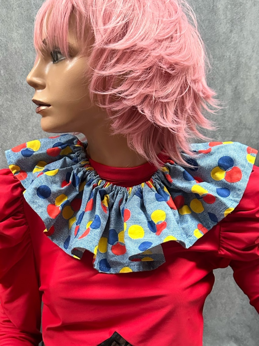Vintage polka dot clown ruffle collar
